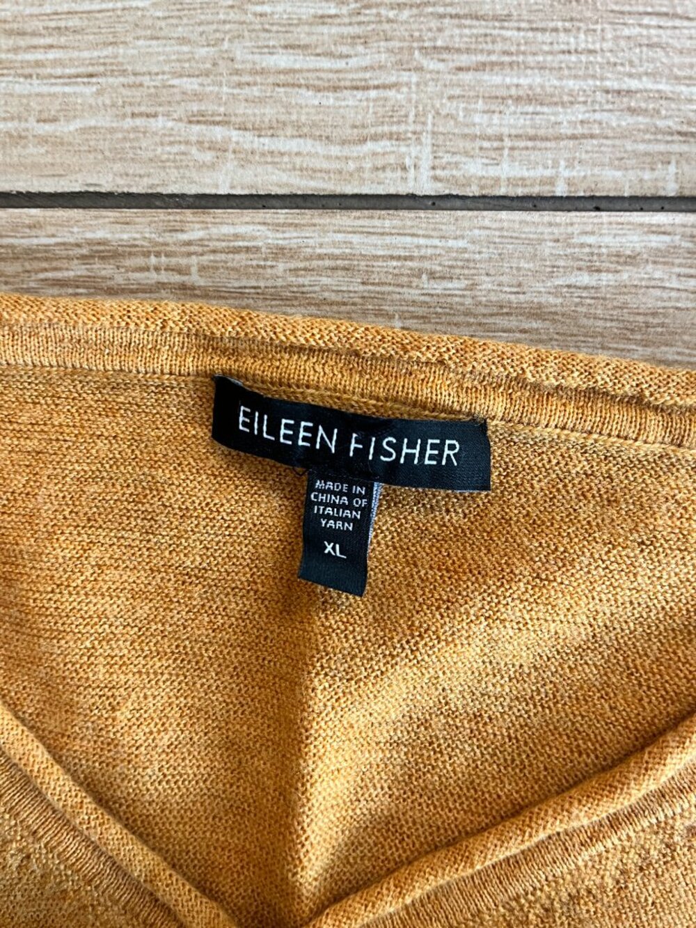 Womens Eileen Fisher Gold/Orange Cropped Sweater Top - XL - Picture 5 of 5